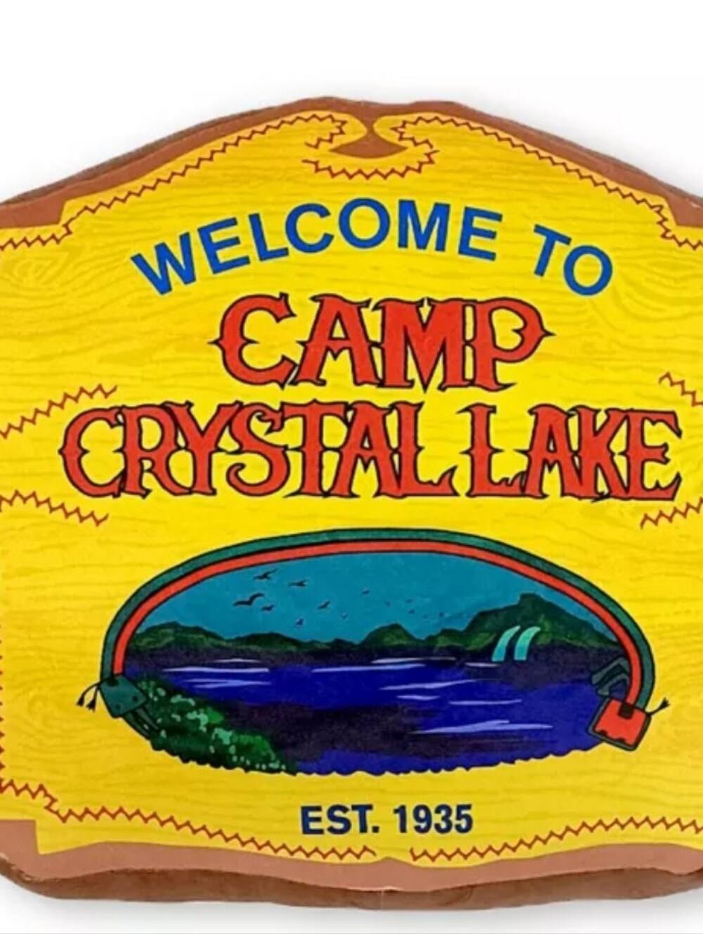Pop Culture Friday The 13th Wekcome Sign Travel Cloud Pillow